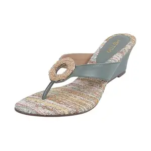 Metro Women Green Wedge Heel Fashion Sandal UK/5 EU/38 (32-650)