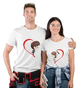 JD TRENDS My Better Half (White) T-Shirts Print for Couples