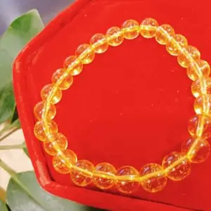 Rare Gems Gallery AAA+++ Quality Sunhela Bracelet Hand Knotted Stretchy Yellow Citrine Bracelet Original Certified सिट्रीन ब्रेसलेट Long Lasting Natural Citrine Bracelet Amazing Gift for Unisex