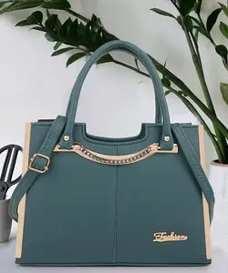 REEDOM FASHION PU::Artificial Leather Handbag for Women (Green) (RF1067)