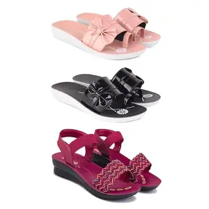 Women's Comfortable Sandal,Casual Lightweight Sandal for Everyday Wear | PCR-(3-COMBO)-1988-1989-1934-8