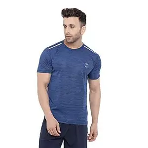 CHKOKKO Men's Polyester Regular Fit Round Neck Regular Dry Fit Gym Sports T-Shirt