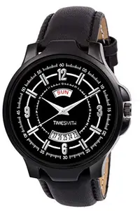 TIMESMITH Analog Black Dial Black Leather Analog Watches for Men Latest Stylish TSC-083heli17
