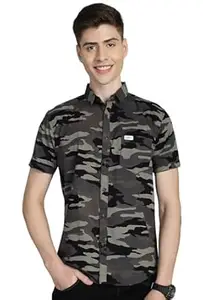 Majestic Man Men Cotton Checkered Half Sleeve Slim Fit Casual Shirt