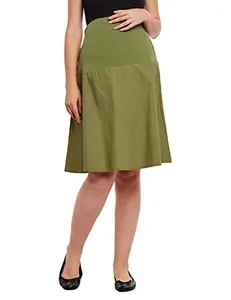 oxolloxo Women's Cotton Maternity Skirt (Khaki_Medium)