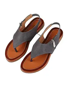 WalkTrendy Womens Synthetic Grey Sandals - 7 UK (Wtwf295_Grey_40)
