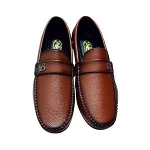 'Alluring Men BB Bukkle Premium Lofers Shoes for Men (10) Brown