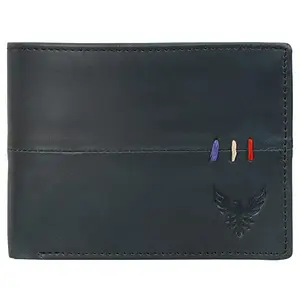 Goldalpha Men Artificial Leather Wallet | RFID Protection | Blue | (8 Card Slots)