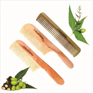 C I BLACK BOOM CIBLACK BOOM Combo3 is the epitome of refined grooming, offering a set of meticulously crafted organic green neem wooden combs