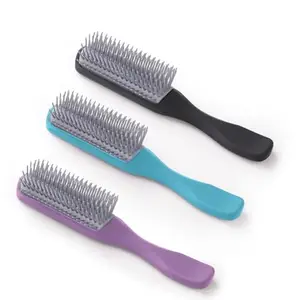 Homestic Hair Styling Brush | Hair Brush for Men & Women | Flexible Bristles Styling Brush for Curly Wavy Hairs | Wet & Dry Hair Brush | Pack of 3 | C19BLE | C19BLK | C19P.. | Multi