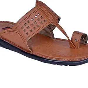 AZZARO BLACK Men's Tan Synthetic Casual Slipper