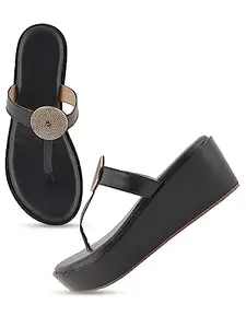Walkfree Women Casual Sandals, Ideal for Women (CC-6370-Black-40)