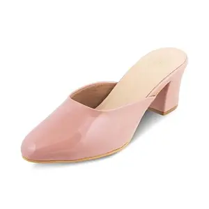 tresmode Carbo Pink Women's Dress Block Heel Sandals Elevate Your Fashion Comfortably!|| Size (EU-39/UK-6/US-8)