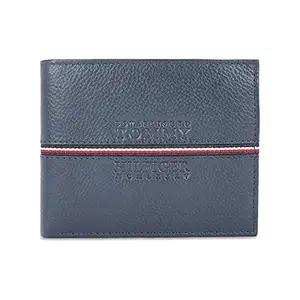 Tommy Hilfiger Yukon Leather Global Coin Wallet for Men - Navy, 4 Card Slots