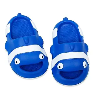 BabyMoo Waterproof Soft Slippers Anti-Skid Nemo Sliders | Soft Comfortable Indoor & Outdoor Flip Flop| Home Casual Wear Stylish Unisex Floater for Age 6-7 Years - Blue