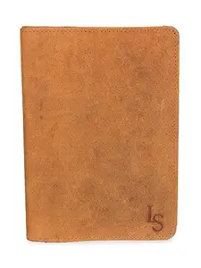 LOUIS STITCH Unisex Rust Brown Hunter Leather Passport Cheque Book Holder Travel Wallet Credit Card Organizer for Men and Women |Prague_PHHN|