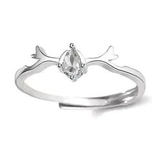 Mahi Valentine Gift Proposal Cute Trendy and Delicate Adjustable Finger Ring with Crystal for Women (FR1103219R)
