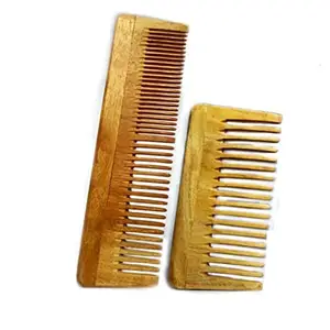 OREAYU™ Natural Pure Healthy Neem Wooden Comb for Hair Growth Anti-Dandruff Comb For Women And Men ( Pack of 2)