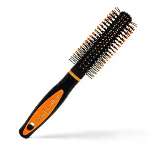 BlackBoss Round Hair Brush for Blow Drying, Styling, Curling, Straighten with Soft Nylon Bristles for Short or Medium Curly Hairs for Women & Men (Orange)