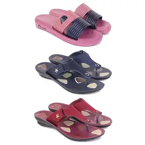 Trendy Open-Toe Sandals for Women – Soft Padded Footbed, Summer Wear | (COMBO-3)-1982-1973-1974-7-EURO-38