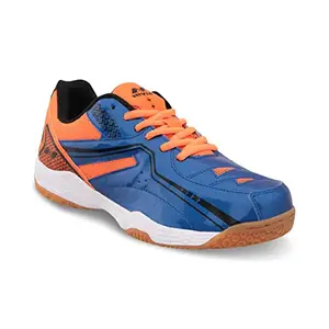 Nivia Men's Battledore Badminton Shoe for Mens (Blue/Orange) UK - 11