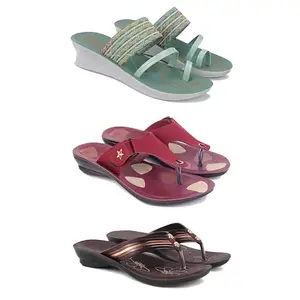 Women's Comfortable Sandal,Casual Lightweight Sandal for Everyday Wear for women's(GR-(COMBO-3)-1948-1974-1955-7)