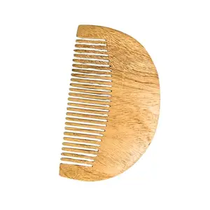 MICLAC Premium Neem Wood Beard Comb for Men, Lightweight, Compact, Anti-Static Beard Styler for Smooth Grooming - Pack of 1
