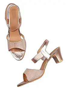 WalkTrendy Womens Synthetic Rosegold Sandals With Heels - 3 UK (Wtwhs303_Rosegold_36)