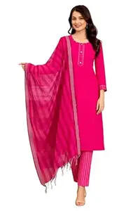 BILANZA Women's South Cotton Printed Work Kurta with Pant & Dupatta