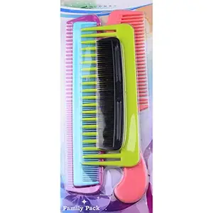 SBA PRIME Multicolour Family Pack Plastic Hair Comb (Set of 5)