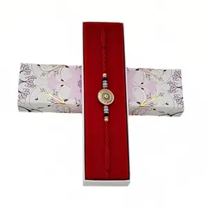 JEWEL FUEL JEWEFUEL Rakhi for Brother with Roli Chawal/Rakhi/Rakhi for brother and bhabhi/Rakhi como/set/silver Rakhi for brother/bracelet rakhi with roli chawal (EVILEYE)