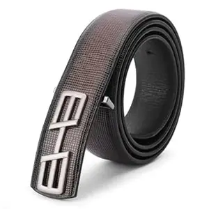 Kastner Men's Formal and Casual Pin Closer PU Leather Belt with Textured Design and Buckle