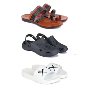 DRACKFOOT Men's Sandals | Lightweight Wear| Stylish & Easy to Wear For Men's GRT-SAN-(3-COMBO)-3151-3146-3029-10