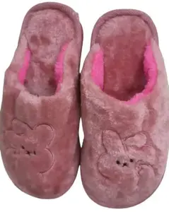 Cut and Style PRESENT Women's Comfy Knit Slippers with Warm Plush Faux Fur Lining, Memory Foam Slip on Slippers with Anti-Skid Rubber Sole ASSORTED COLOR