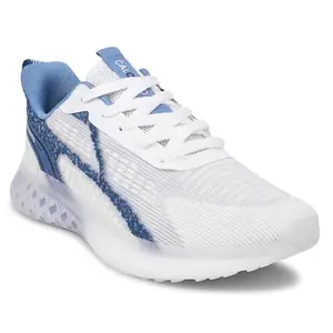 Calcetto Sports Shoes for Men | Running Shoes | Comfortable Shoes | Lightweight Shoes | All-Day Comfort | Trendy Sports Shoes | Breathable | Mesh Upper | Phylon Sole CLT-0985 White Blue