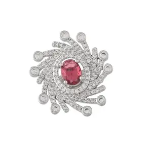 VOYLLA Fireworks Magenta Magic Ring|Women Rings|Statement Rings For Women|Cocktail|Party|Wedding|American Diamond|Gift for Women And Girls|