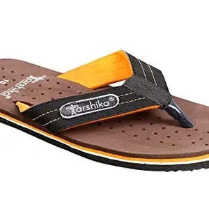 Tarshika Men's Regular Flip-Flops and House Wear Slippers(SLIPPER 01_BROWN_10N) UK-10