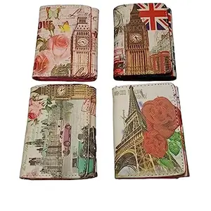 AARNAVKART Women's Small Trifold Wallet, Travel Wallet, Credit Card Holder Wallet, ID Card Holder, Mini Wallet, Card Sized Wallet, Pack of 2 (Multicolour)