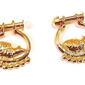 SSFJ1gram gold fish design Ring earring stud for women and girl