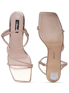 SHERRIF Women's Champagne Color Heels(SF-4498-CHAMPAGNE -39)