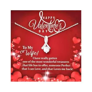 rakva 925 Sterling Silver Gift Wife Necklace, Necklace Pendant Cubic Zirconia Valentines Gift For Wife Most Wonderful Treasure