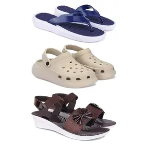 Women's Comfortable Sandal,Casual Lightweight Sandal for Everyday Wear | BT-(3-COMBO)-1859-OO1-1970-8-EURO-39