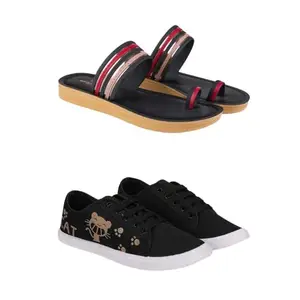 ZENWEAR Extra Soft Classic Casual wear with Flexibility Technology Flip-Flop Combo for Women's/Girl's(6144+1629)(7) Multicolor