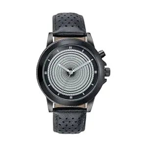 Sonata Poze 8 EL Glow Watch Quartz Analog with Black+ EL Glow Dial Black PU Leather Strap Watch for Men - SP70111NL01W