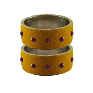 Vidhya Kangan Light Brown Stone Stud Brass Bangle (ban11748-2.6)