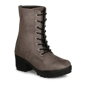 commander shoes Casual Long Boots for Girls and Women (40,Grey, 830)