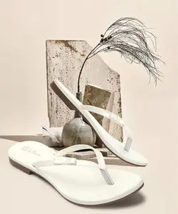 Picktoes PT-426 Women's White Synthetic Leather Casual Flat Sandal