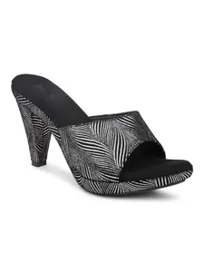 INC.5 Women Black Printed Party Platform Heels