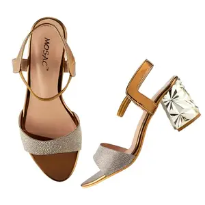 MOSAC Women Wedding Bridal Fashion Heel Sandal (Copper, 5)