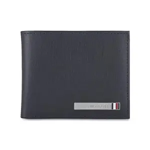 Tommy Hilfiger Congo Leather Slimfold Wallet for Men - Navy, 8 Card Slots